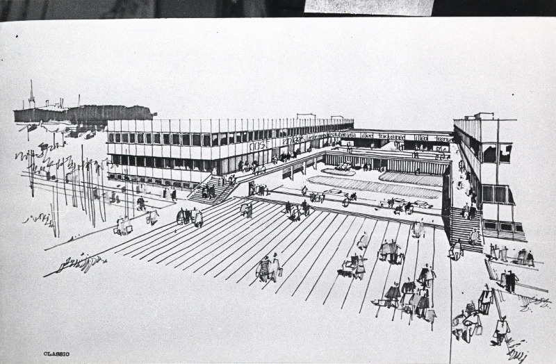 Mustamäe keskuse võistlusprojektide näitusel esimese koha võitnud projekt (autorid: Raine Karp ja Toivo Kallas).