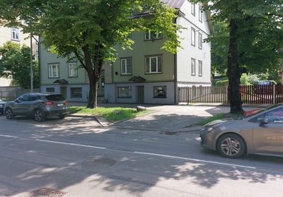 Dressed elephants are moved from the railway station to the circus of Tallinn. rephoto