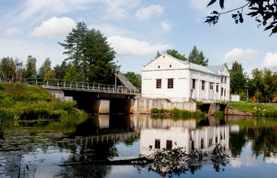 Foto. Komsomoli löökehitus  - Leevaku hüdroelektrijaam. rephoto