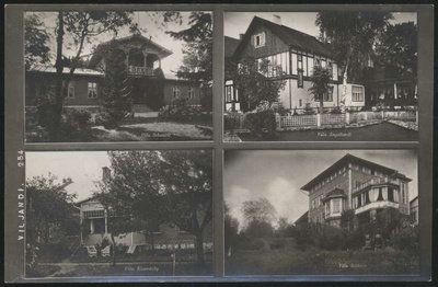fotopostkaart, Viljandi, 4 villat, Schwartz, Engelhardt, Kieseritzky, Sellheim, u 1915  duplicate photo