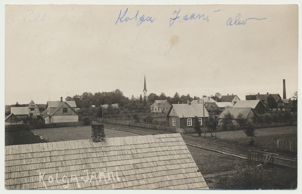 foto, Viljandimaa, Kolga-Jaani, üldvaade tuletõrje tornist, u 1935
