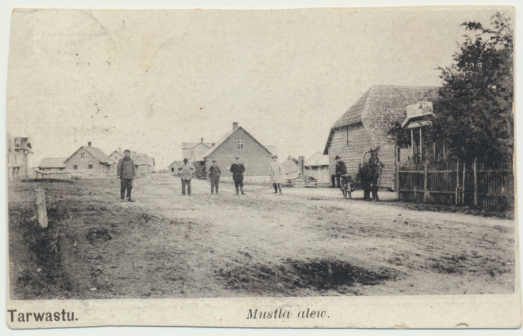 trükipostkaart, Viljandimaa, Mustla alev, peatänav, u 1905