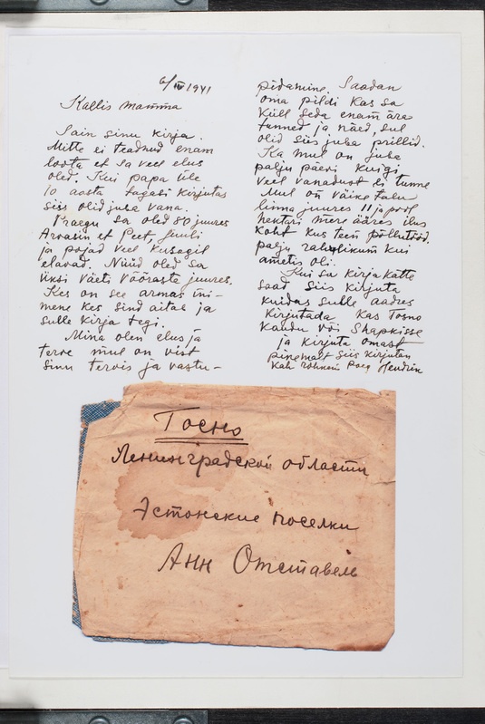 Kadunud poja Hendriku kiri Mammale 6.03.1941