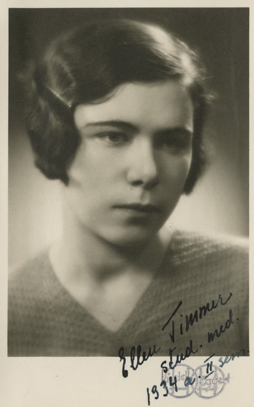 Eesti Naisüliõpilaste Seltsi liige Ellen Timmer, portreefoto