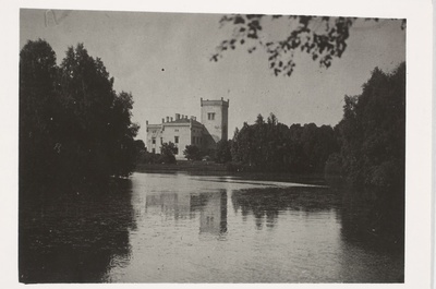 Alu mõis (Allo), vaade lossile üle järve 1909. Rapla khk  duplicate photo