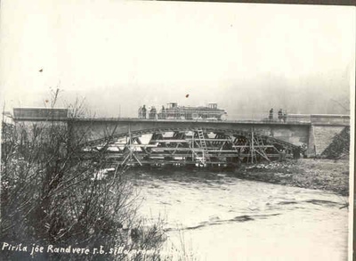 Foto Randvere sild Pirita jõel Harjumaal, katsetamine 27. okt. 1930  duplicate photo