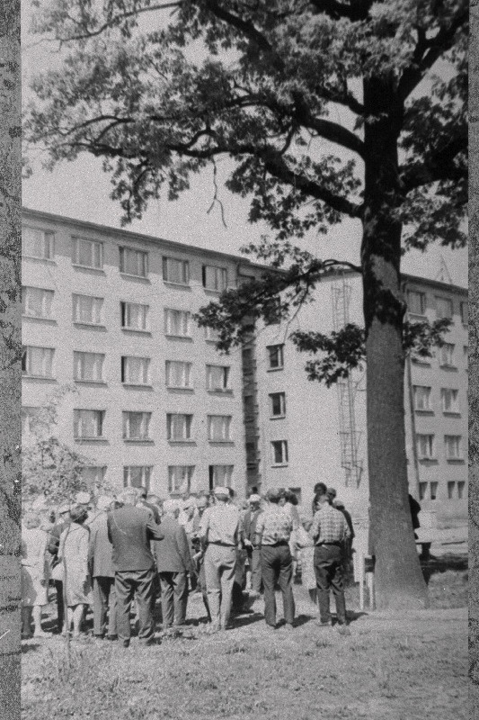 Kodu-uurijad kirjanik Lydia Koidula tamme juures.