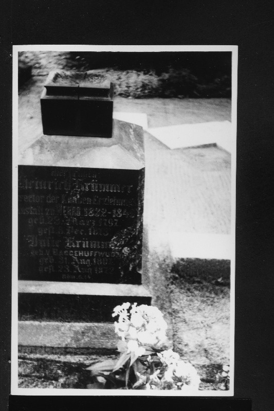 Pedagoog Heinrich Krümmeri hauasammas.