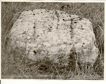 Photo, sacrifice stone Esnas Vainu farm in the chapel in 1960s.