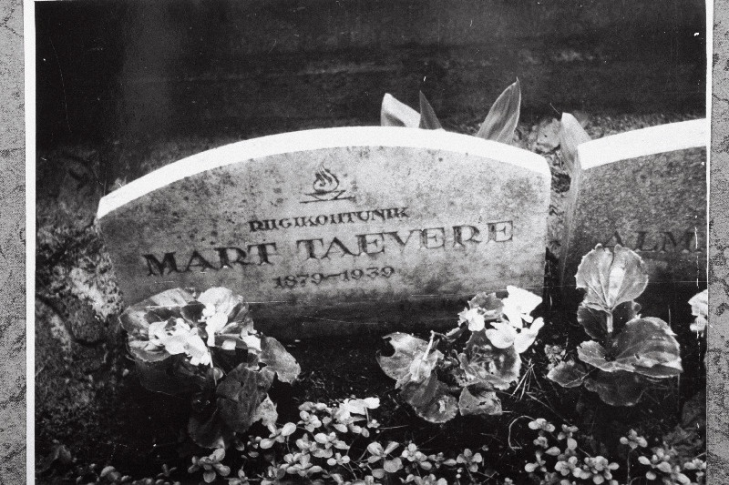 Juristi ja taidluskunstniku Mart Taevere hauakivi Rahumäe kalmistul.