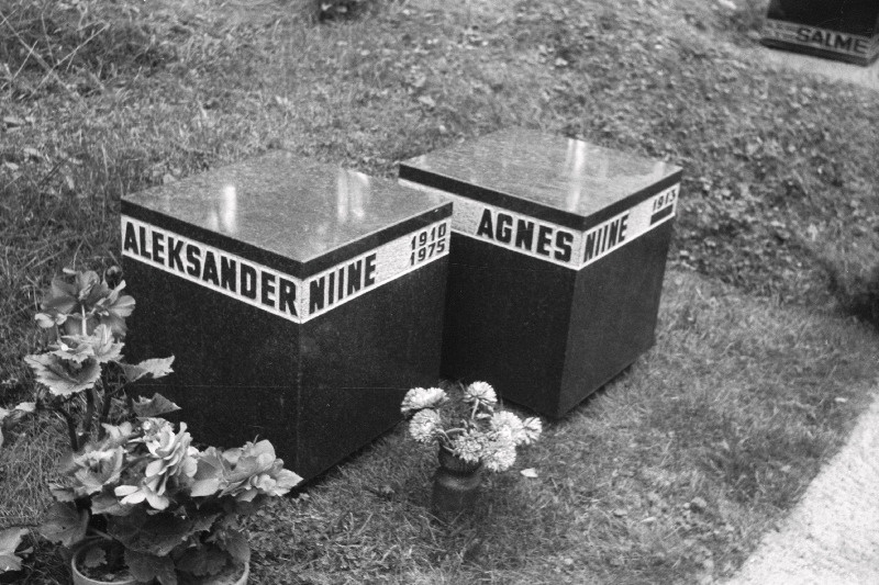 Maastikuarhitekt Aleksander Niine hauakivi Metsakalmistul.