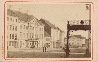 Tartu linnavaade. Suurturg (Raekoja plats). 19. sajandi lõpus.  duplicate photo