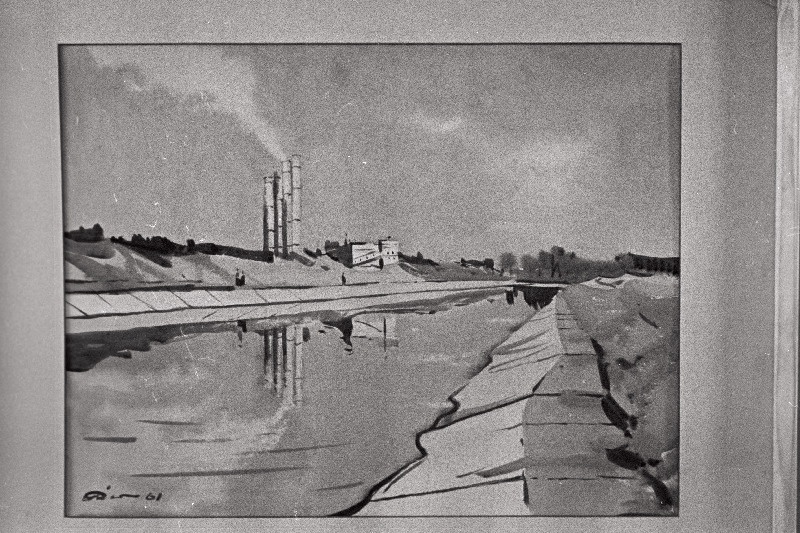 Aleksander Pilar: Narva elektrijaam. Akvarell 1961.