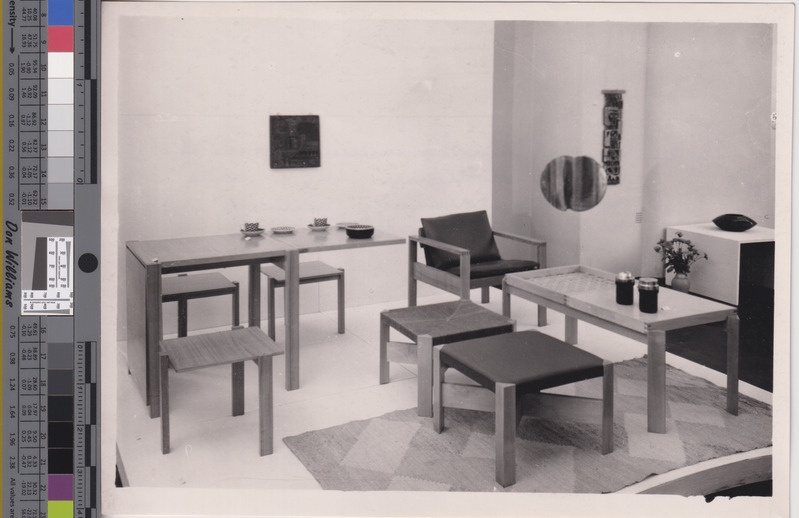 Mööblinurk 1966. a. vabariiklikult tarbekunsti näituselt II korrusel 20. juuli - 11. sept. 1966.