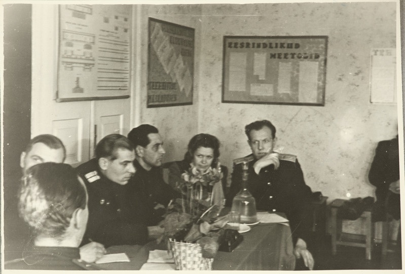 Tartu Raudtee Tehnikakool: tehnilise konverentsi presiidium, jaanuar 1950.