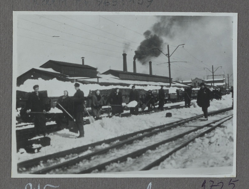 Eesti raudtee: lumekoristus Tallinnas Balti jaamas, 1950. aastad