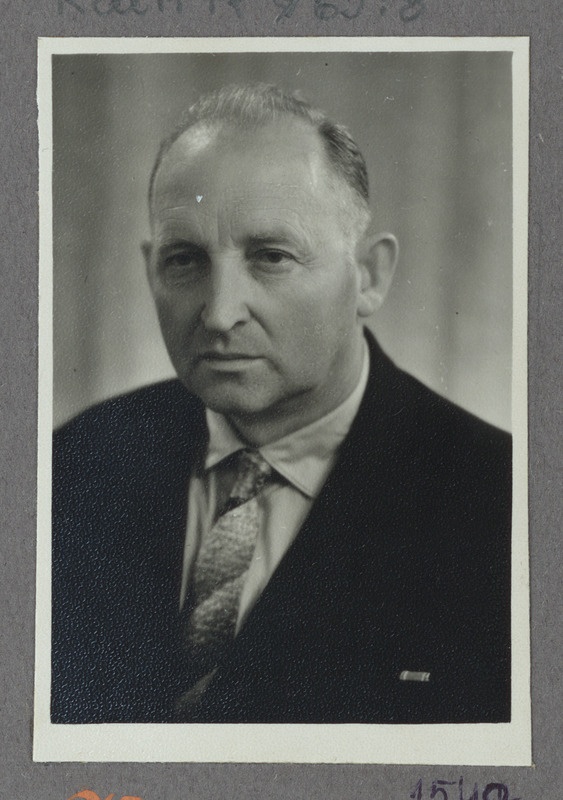 Eesti raudtee: Tallinn-Väike veduridepoo vanemmeister Elmar Kaska, portreefoto, ca 1960
