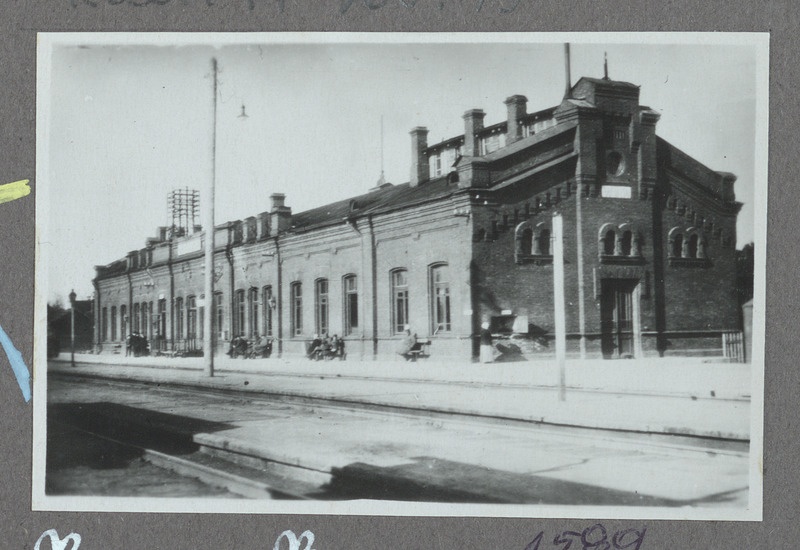 Eesti raudtee: vaade Valga jaamahoonele ca 1918, repro