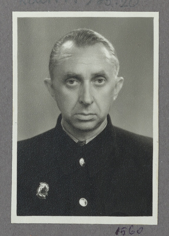 Eesti raudtee: Valga jaama korraldaja Albert Maasik, portreefoto, ca 1960