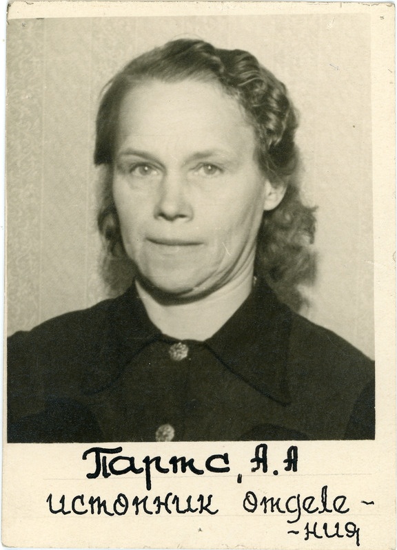 Kütja A. Parts, 1950. aastad, portreefoto