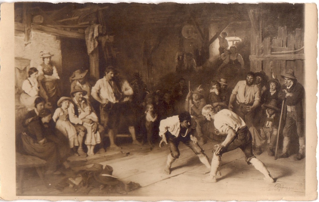 Foto Austria kunstniku Franz von Defreggeri maalist Ringkampf