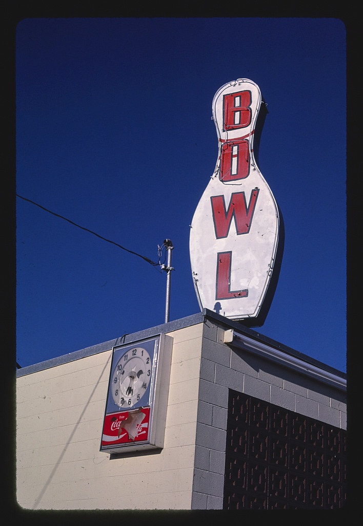 Liberty Lanes Bowling sign, Broadway and Russell, Missoula, Montana (LOC)