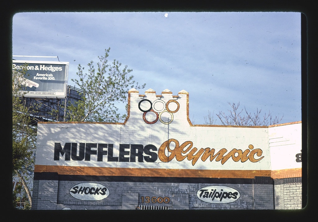 Olympic Mufflers (horizontal), 13600 Livernois, Detroit, Michigan (LOC)
