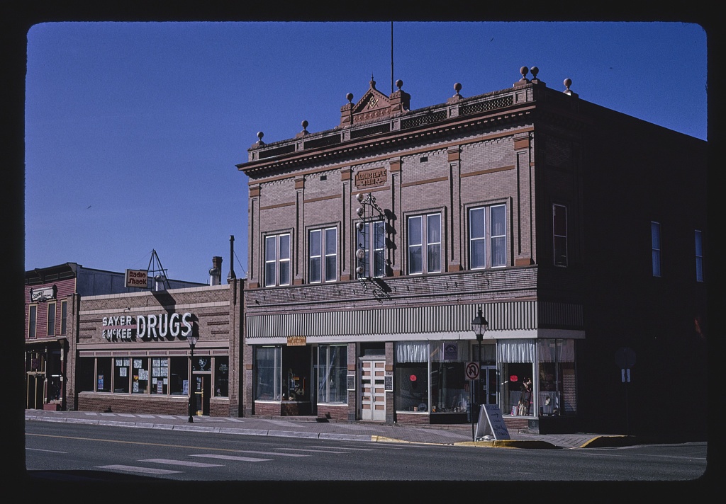 Masonic Temple (and a drug store next door), Harrison Avenue, Leadville, Colorado (LOC)