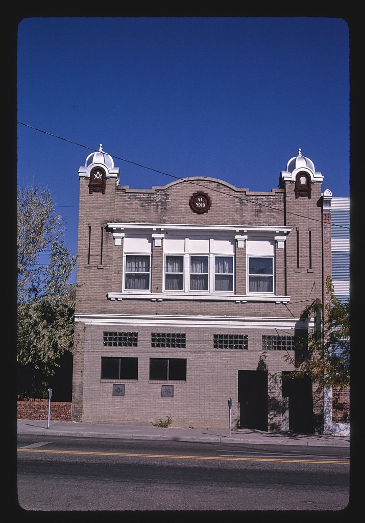 Masonic Temple, straight-on view, Main Street, Walsenburg, Colorado (LOC)