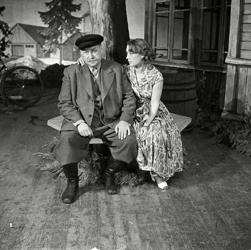 Stseen L. Kahase komöödiast Pähklimägi. Kristjan Kärg - Eesti NSV rahvakunstnik Arno Suurorg, Aita Tari - Linda Rummo.