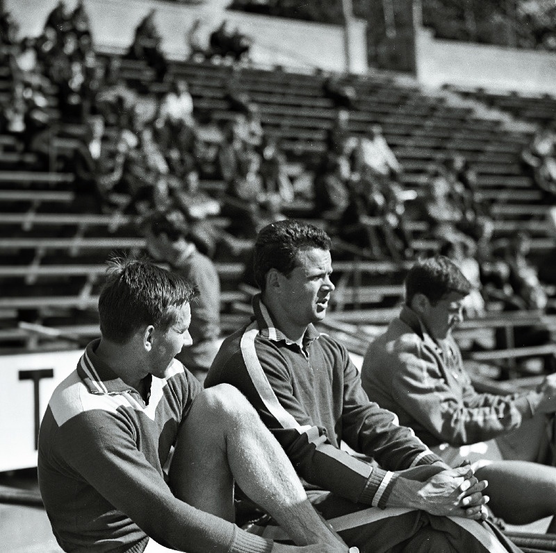 Kümnevõistleja Rein Aun kergejõustikuvõistlustel Komsomoli nimelise staadionil.
