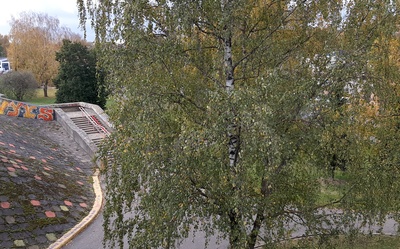 Tartu linnavaade. Jõe tn Sõpruse sillalt. 1983.a. rephoto