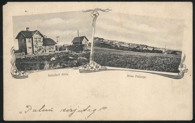 fotopostkaart, Halliste khk, Abja-Paluoja, 2 vaadet, vaksal, u 1910, trükk Kiusalaas (Karksi-Nuia)  duplicate photo