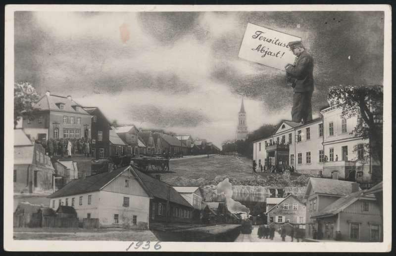 fotopostkaart, Halliste khk, Abja-Paluoja, mitmed vaated ühel postkaardil, u 1936