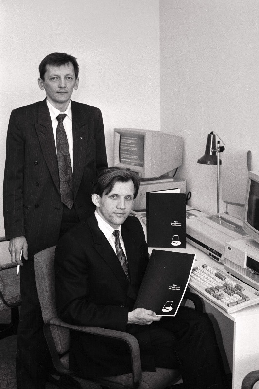 Eesti Arvutifirmade Assotsiatsiooni (EAA) tegevdirektor Antti Aasma (paremal) ja juhatuse liige Tiit Valm.