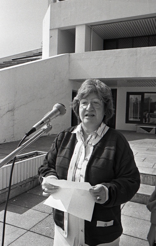 14. Optimistide regati avamisel kõneleb Ülemaailmse Optimistide Assotsiatsiooni president iirlanna Mary Wilkes.