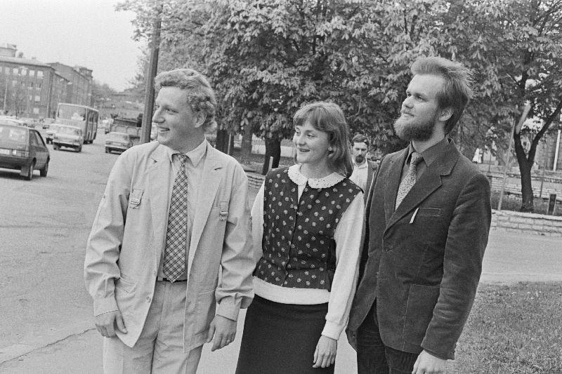 G. Otsa nim. Muusikakooli õpilased Peeter Kaljumäe, Margot Kvelstein ja Peeter Kaber.