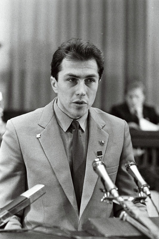 ELKNÜ XX kongressil kõneleb tootmiskoondise "Eesti Põlevkivi" Sompa kaevanduse läbindaja Aleksandr Markov.