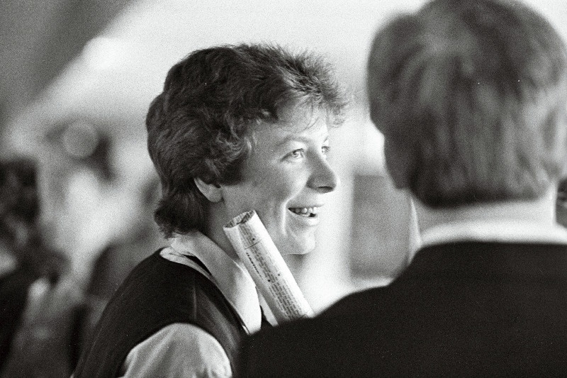 Eesti NSV üliõpilasfoorumist osavõtja Eesti Põllumajanduse Akadeemia neljanda kursuse majandustudeng, akadeemia komsomolikomitee liige Maret Riismaa.