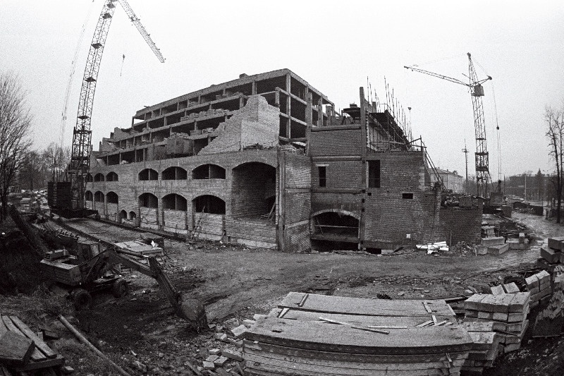 Vaade Fr. R. Kreutzwaldi nimelisele Riikliku Raamatukogu hoone ehitusele.