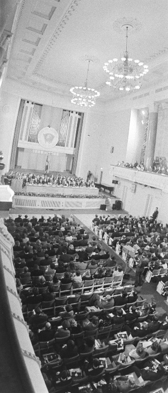 Vaade "Estonia" kontserdisaali ELKNÜ 60. aastapäevale pühendatud ELKNÜ Keskkomitee ja komsomoli Tallinna linnakomitee piduliku pleenumi ajal.