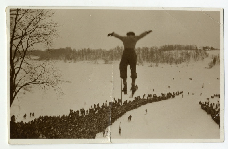 Oskar Veldemann, Viljandi, hüppab 20 mtr.