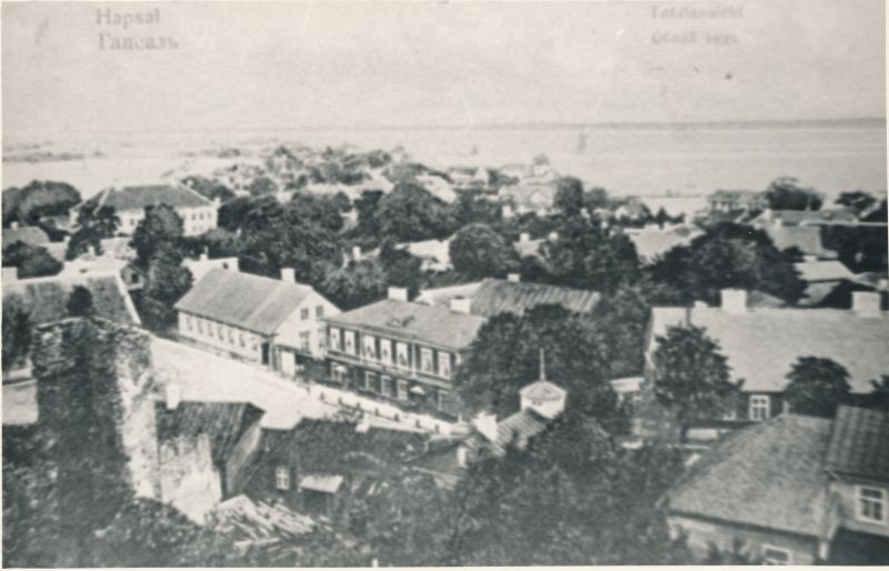 Foto. Vaade linnale Holmi suunas lossitornist. XIX-XX saj. vahetusel.