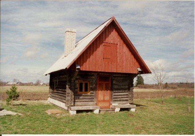 värvifoto Kareda küla vaade, Koru-Hansu talu saun 1997