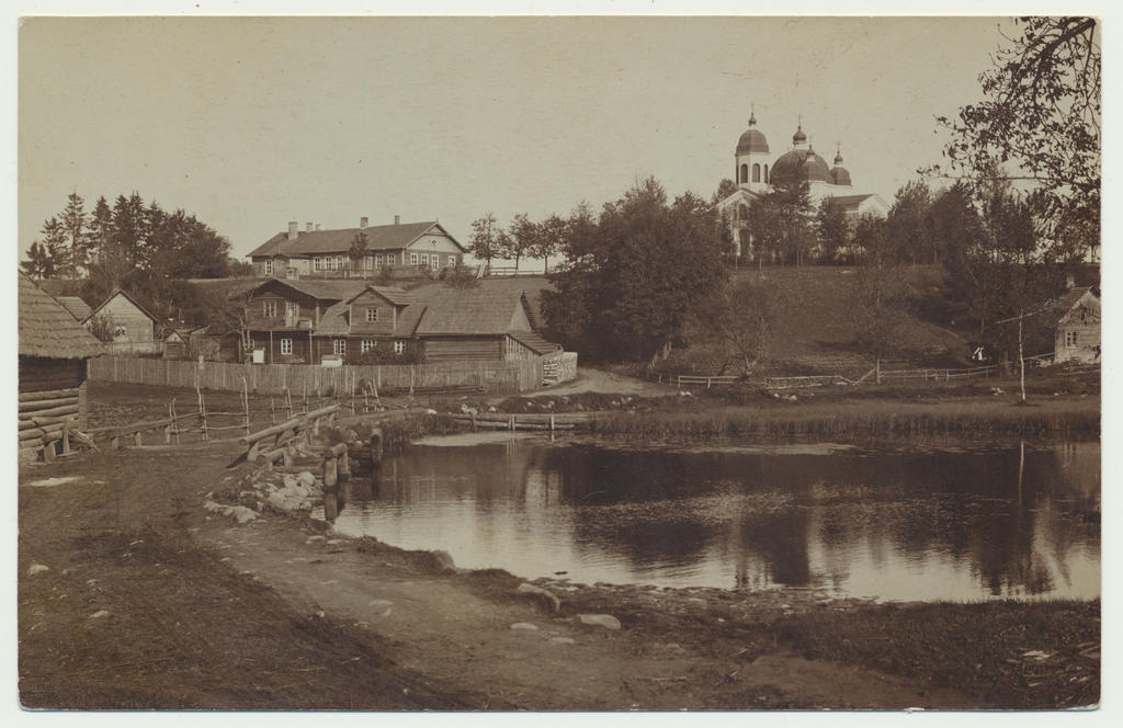 foto Paistu khk, Tuhalaane vaade, Kutsiku järv, kool, kirik 1913 foto A. Loit