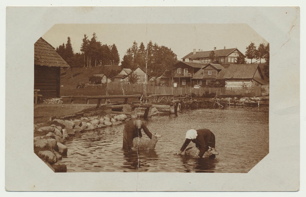 foto  Paistu khk, Tuhalaane, Kutsiku järv, lammaste pesu u 1913 foto A. Loit