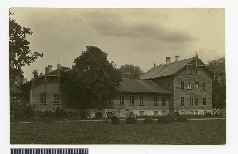 fotopostkaart, Viljandi khk, Pärsti mõis, peahoone kool'ina, u 1935