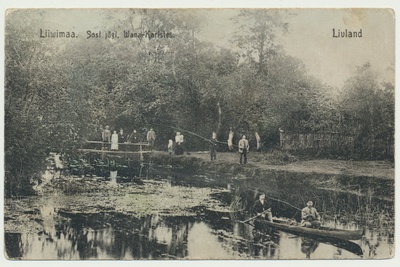 trükipostkaart, Viljandimaa, Vana-Kariste, Sosi jõgi, u 1910ndad  duplicate photo