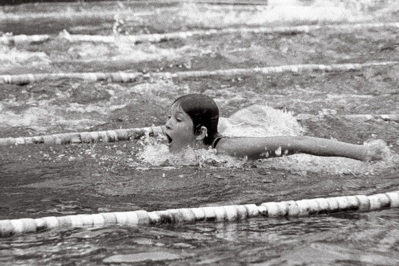 Ujuja Krista Saar võistlemas.