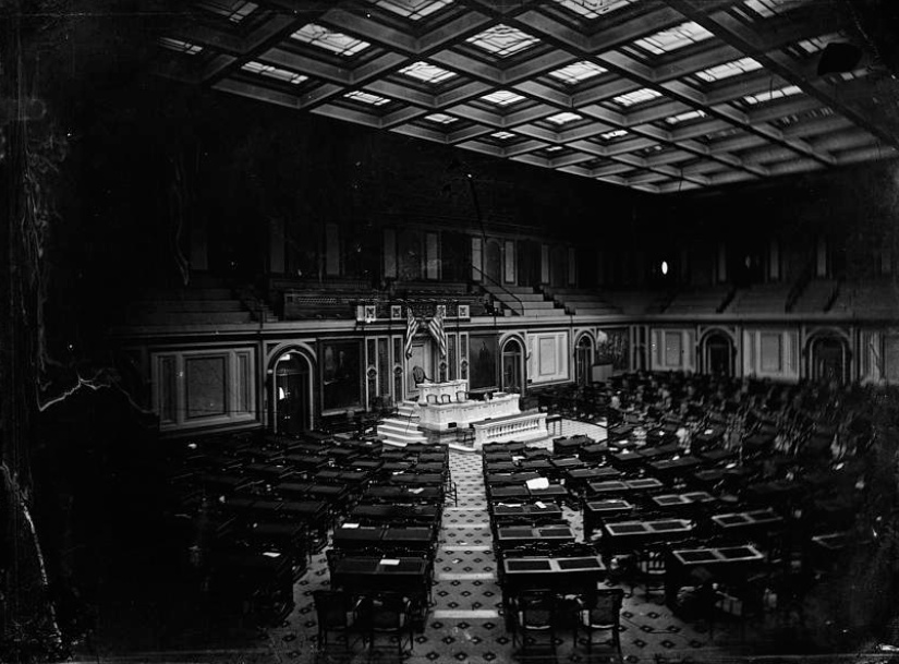 United States Capitol Building Interior 1860 - Earliest know photograph of the interior of the United States Capitol building taken in 1860